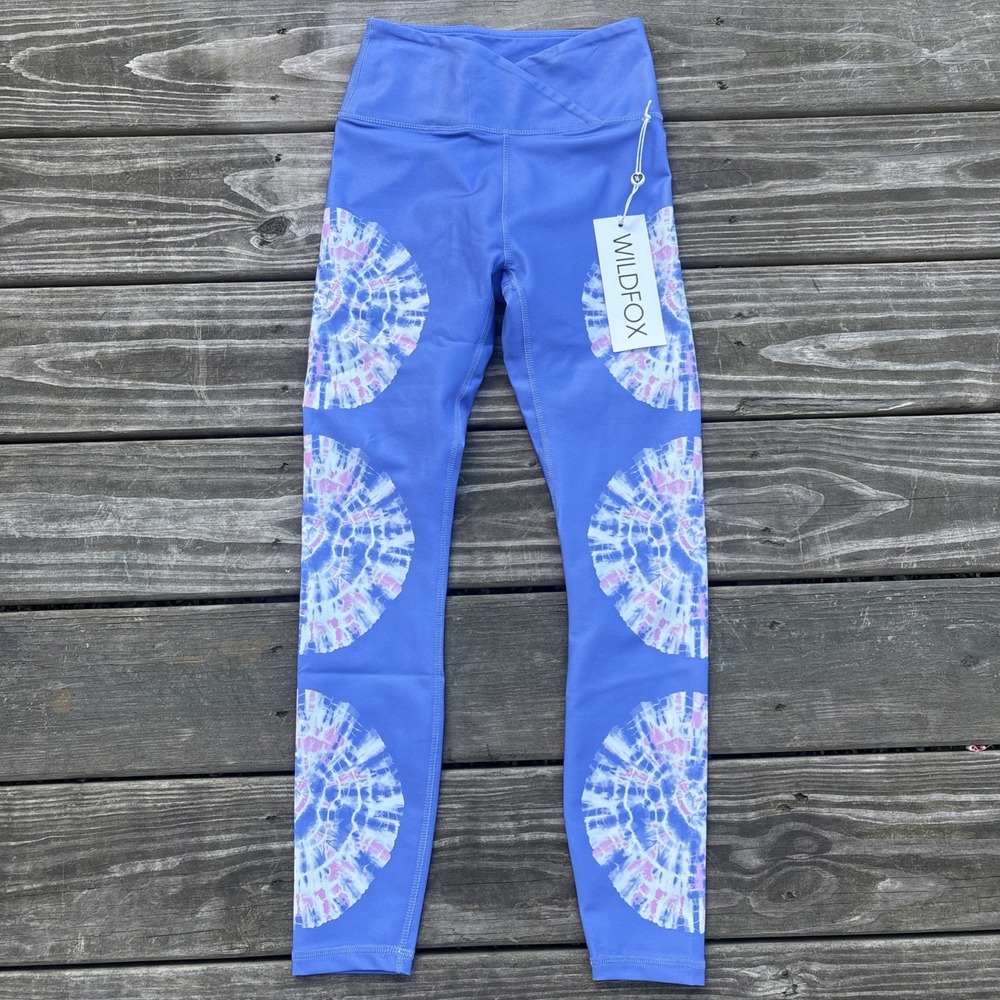 Wildfox Periwinkle Wedgewood High Waist Maci 7/8 Leggings Sz XS NWT
